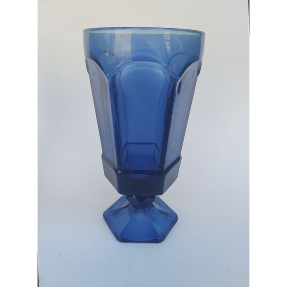 2 Vintage Fostoria Cobalt Iced Tea Goblets - Picture 2 of 2